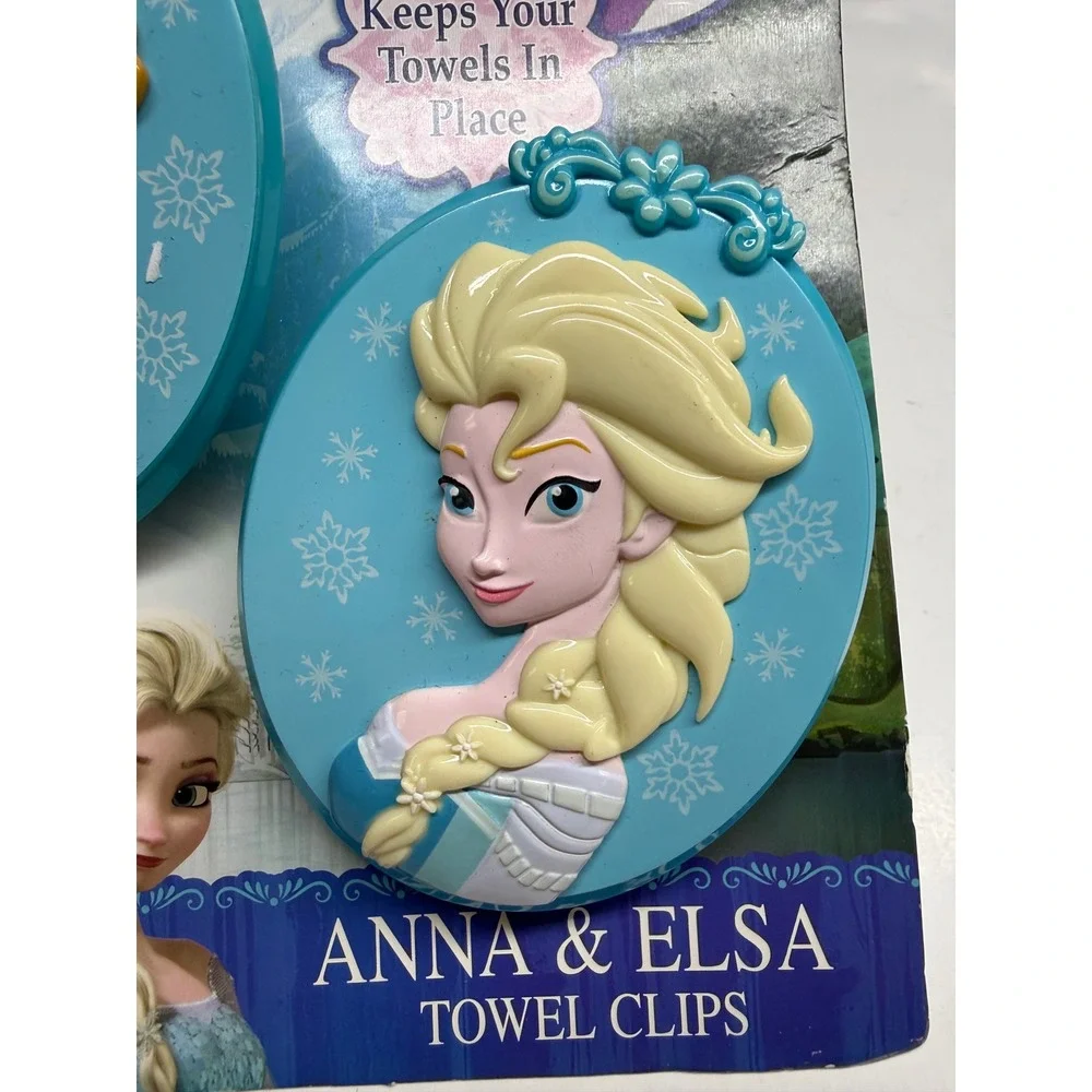 Disney Frozen Anna Elsa Beach Towel Clips 2 Pack Blue Lounge Chair Accessories